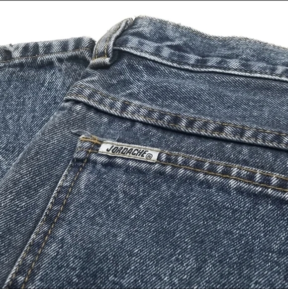 VINTAGE Jordache Extra High Rise Rose Embroidered Side Zip Acid Wash Jeans - Picture 13 of 15